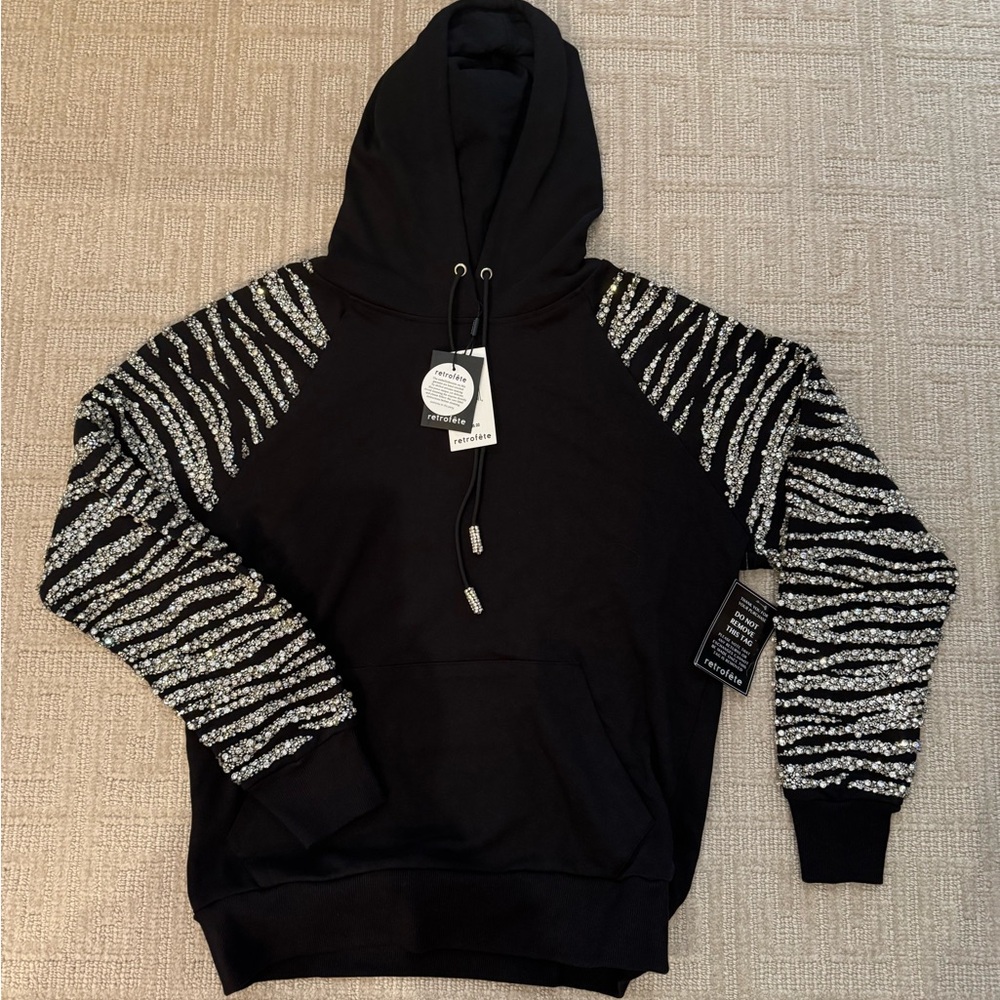 Retrofete Hoodie Embellishment With Crystals